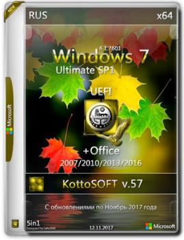 Windows 7 SP1 Ultimate KottoSOFT (x64) + Microsoft Office 2007-2016