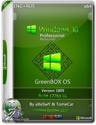 Windows 10 Pro x64 1809 GreenBOX OS by aXeSwY & TomeCar
