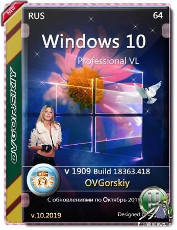 Windows 10 Professional VL v.1909.18363.418 by OVGorskiy v.10.2019  x64
